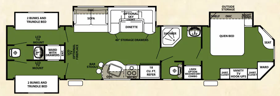 Forest River Cherokee 39H floor plan