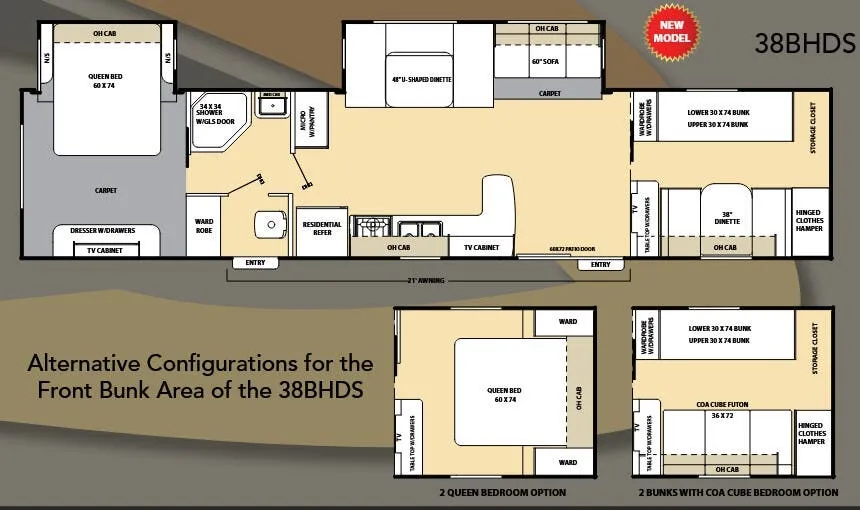 Coachmen Catalina 38 BHDS floor plan