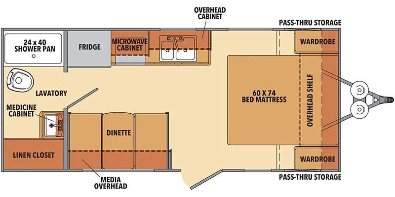 2022 Shasta RVs Shasta 18FQ floor plan