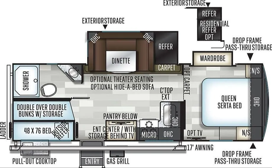 Forest River Flagstaff Super Lite 26BWS floor plan