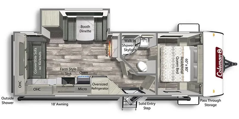 Dutchmen Coleman Light 2515RL floor plan