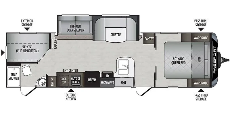 Keystone Passport Grand Touring 2950BHWE GT floor plan
