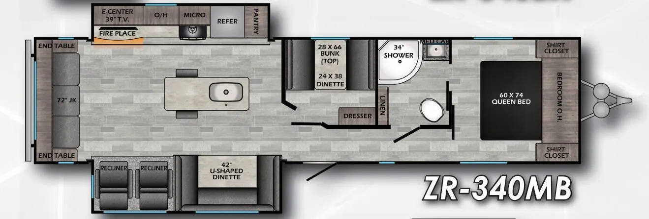 CrossRoads Zinger 340MB floor plan