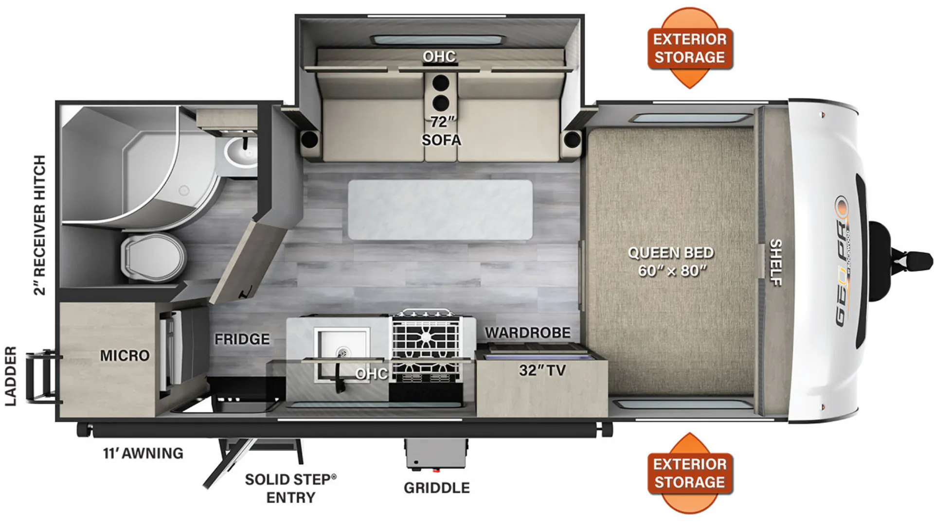 2024 Forest River Rockwood Geo Pro 19FBS