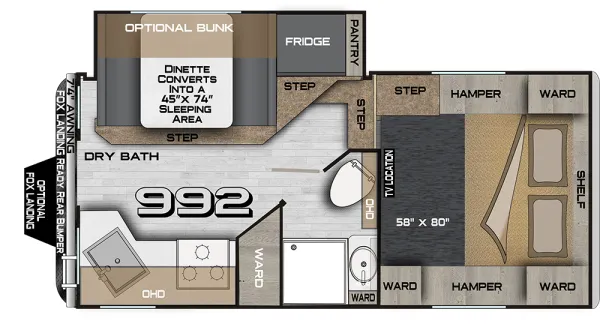 2025 Northwood Arctic Fox Camper 992 - Floor plan