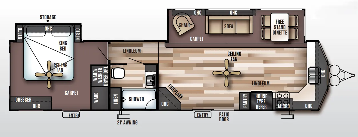 Forest River Wildwood Lodge 394FKDS floor plan
