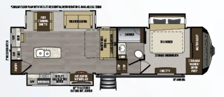 2020 Keystone Avalanche 332MK - Floor plan
