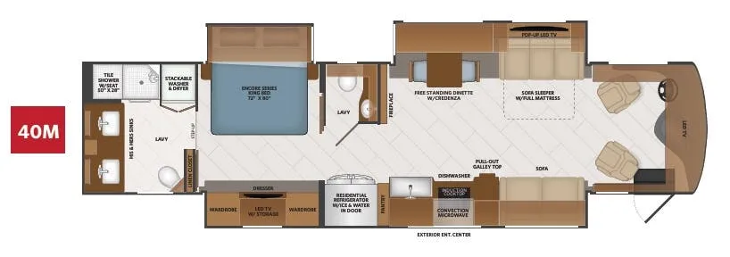 Fleetwood Discovery LXE 40M floor plan