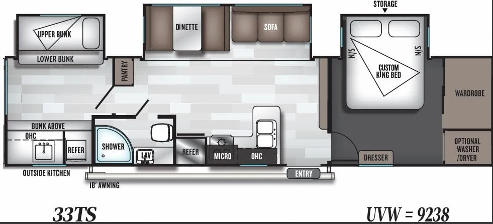 Forest River Salem 33TS floor plan