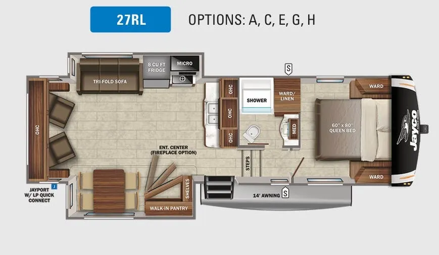 Jayco Eagle HT 27RL floor plan