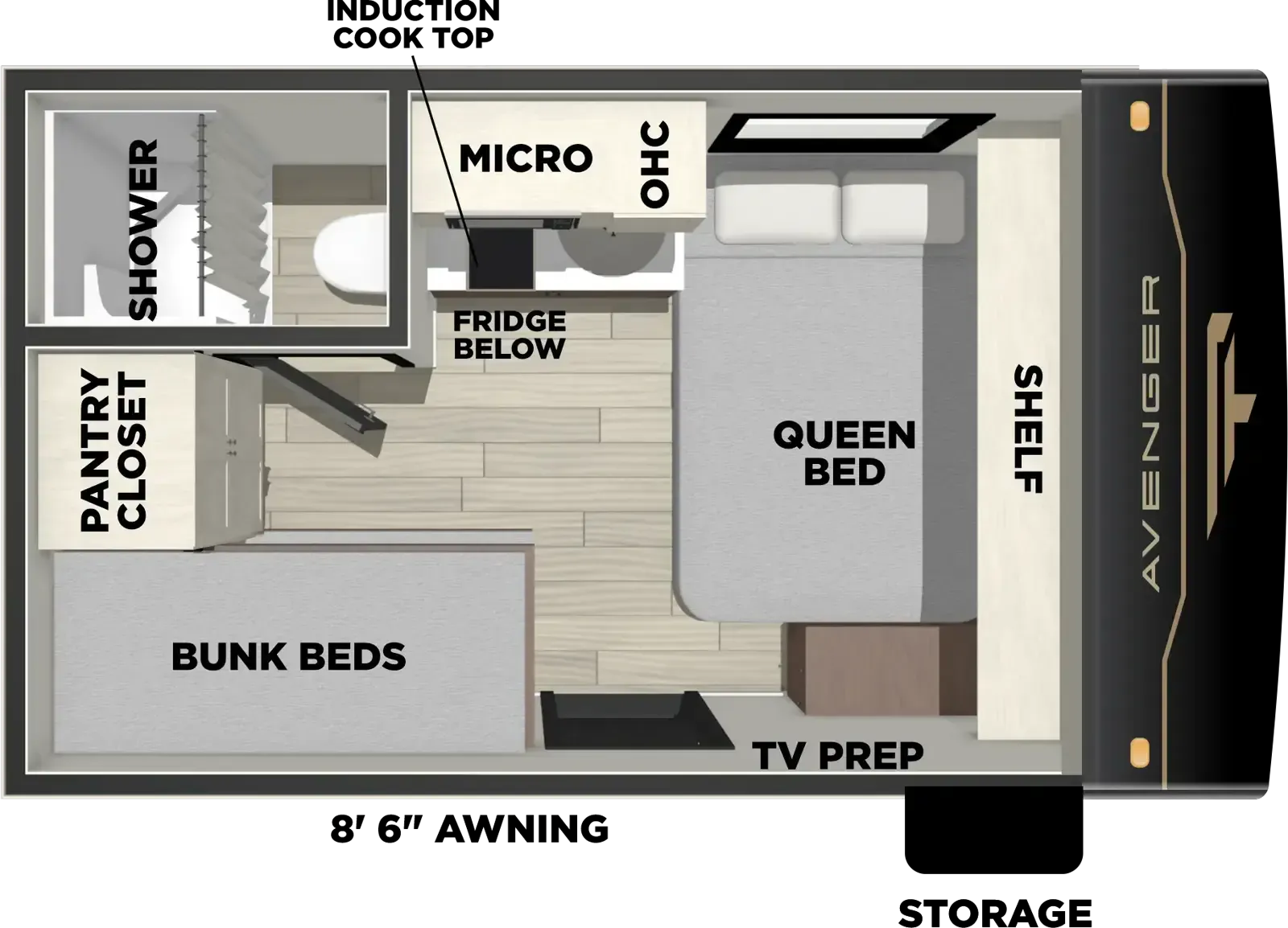 Forest River Avenger LT 12BHX floor plan