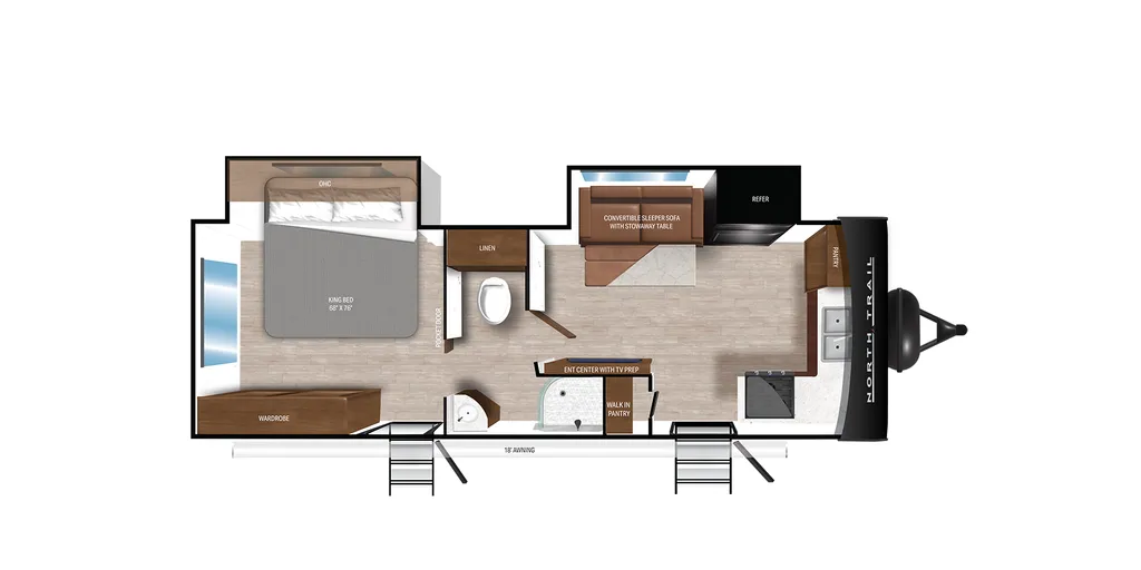 2024 Heartland North Trail Ultra-Lite Travel Trailer 25FK floor plan
