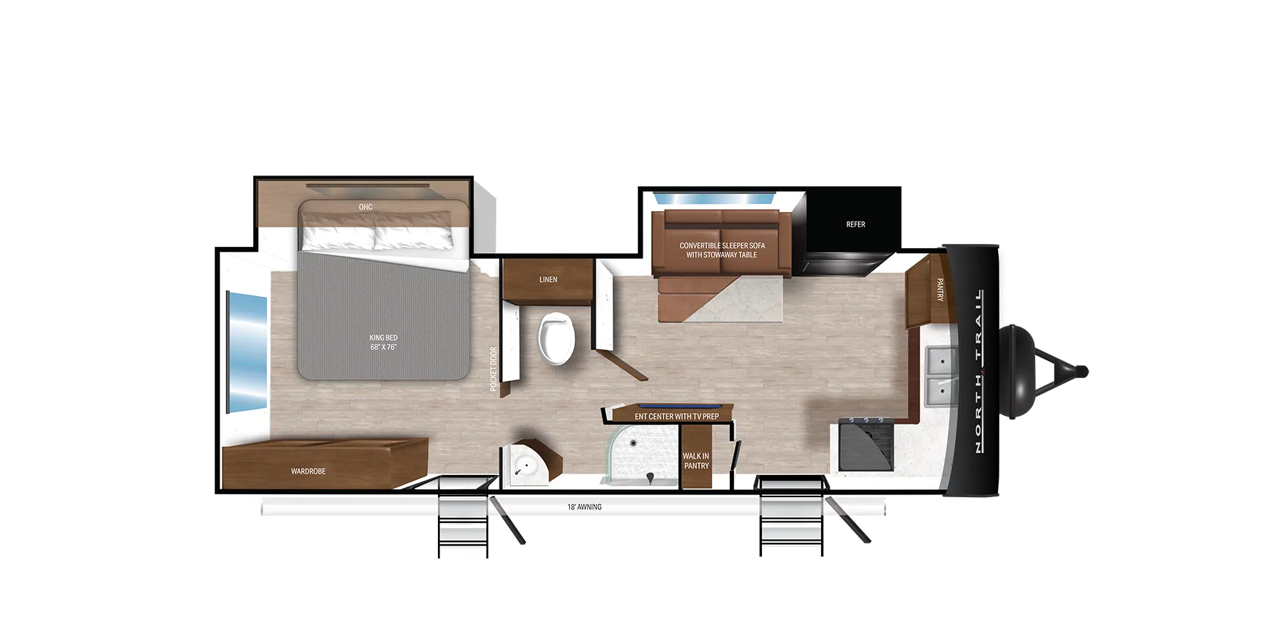 2024 Heartland North Trail Ultra-Lite Travel Trailer 25FK - Floor plan