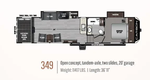 Keystone Carbon 349 floor plan