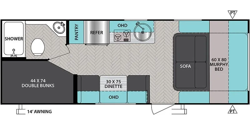 2021 Forest River IBEX 19MBH - Floor plan