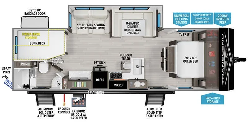 2026 Grand Design Transcend Xplor 27DBX - Floor plan