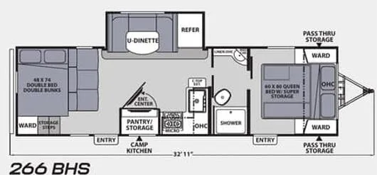 2022 Coachmen Apex Ultra-Lite 266BHS - Floor plan