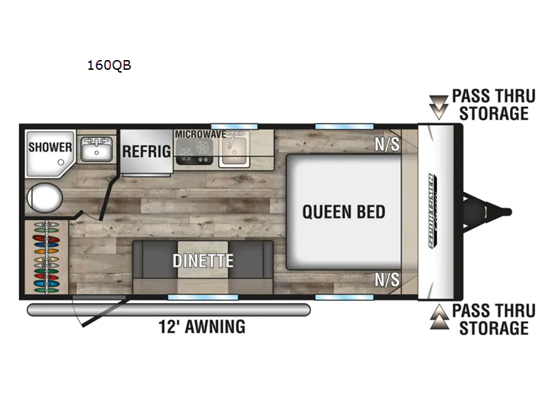 2022 K-Z Sportsmen Classic 160QB - Floor plan