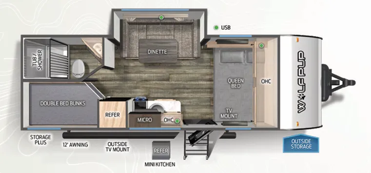 Forest River Cherokee Wolf Pup 17JW floor plan