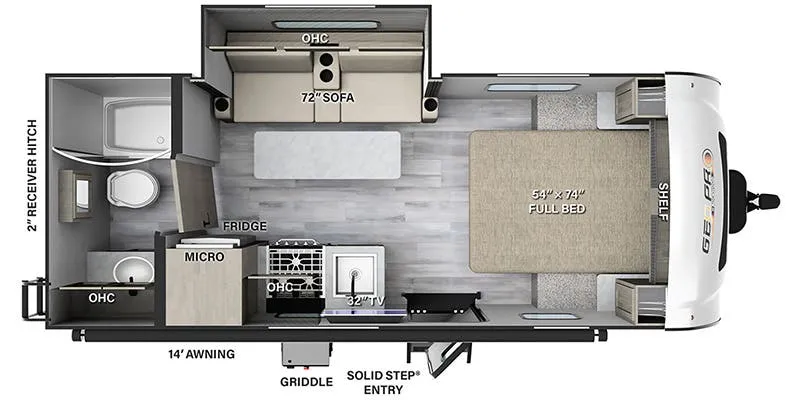 2023 Forest River Rockwood Geo Pro G20FBS floor plan
