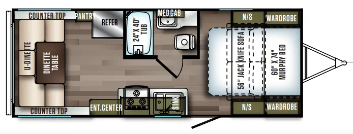 Forest River Wildwood X-Lite 207RUXL floor plan