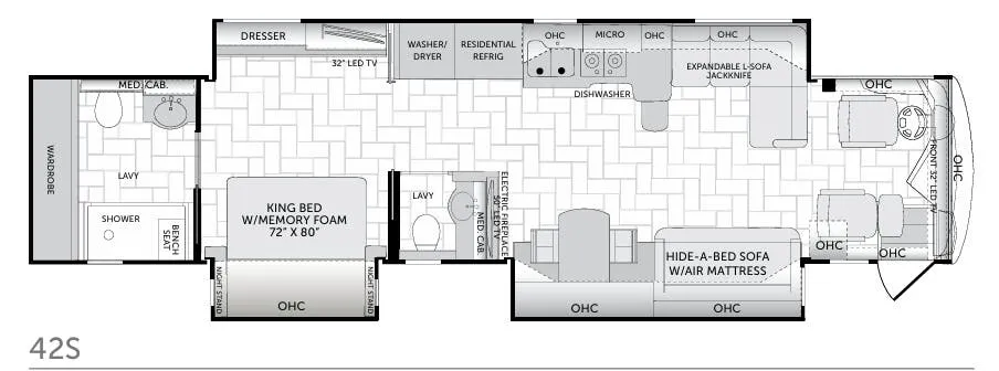 American Coach American Revolution 42S floor plan