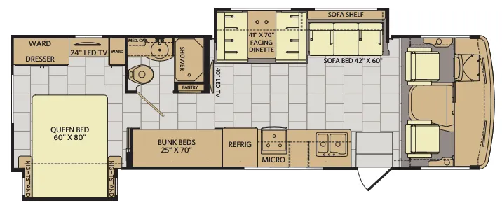 Fleetwood Flair 31E floor plan