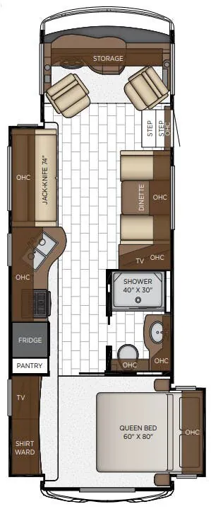2019 Newmar Bay Star Sport 3014 floor plan