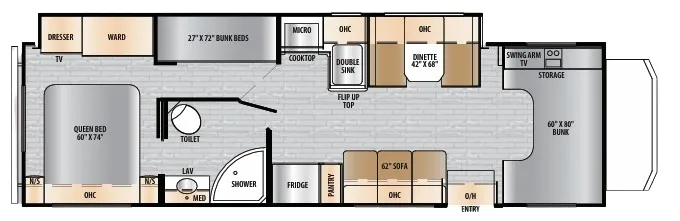 East to West Entrada 3100FB floor plan