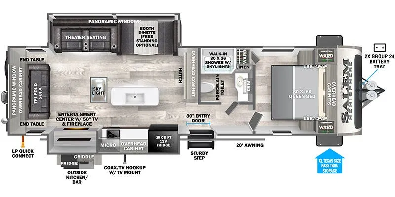 2024 Forest River Salem Hemisphere 273RL floor plan