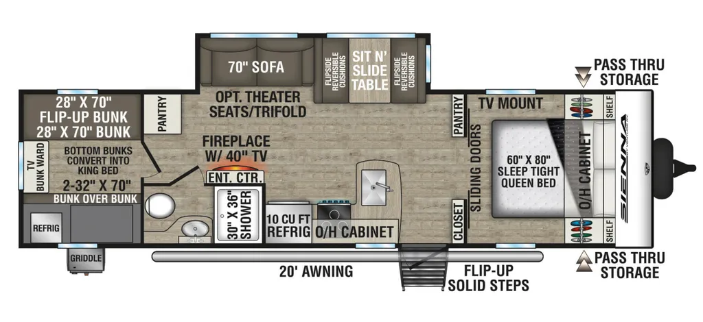 2026 VENTURE RV SIENNA 281VQD floor plan
