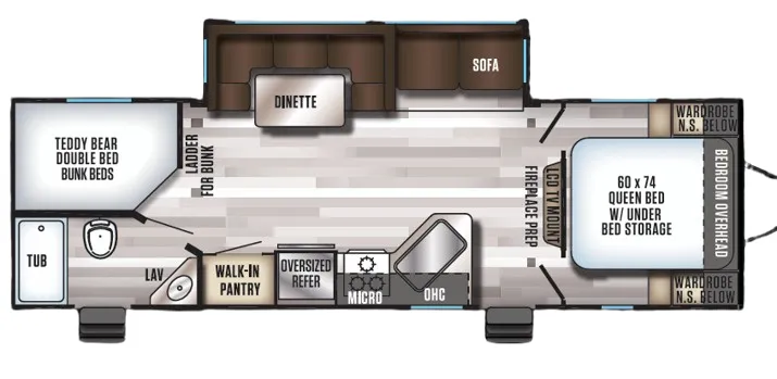 Forest River Cherokee Alpha Wolf 26DBH-L floor plan