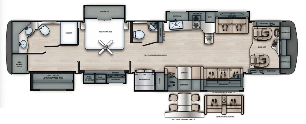 Forest River Berkshire XLT 45E floor plan