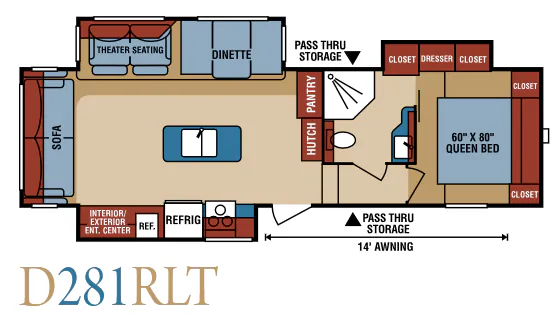 K-Z Durango 1500 D281RLT floor plan