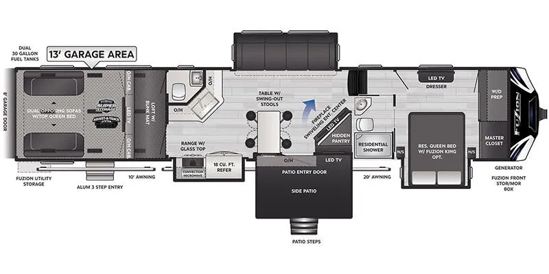 2020 Keystone Fuzion 424 floor plan