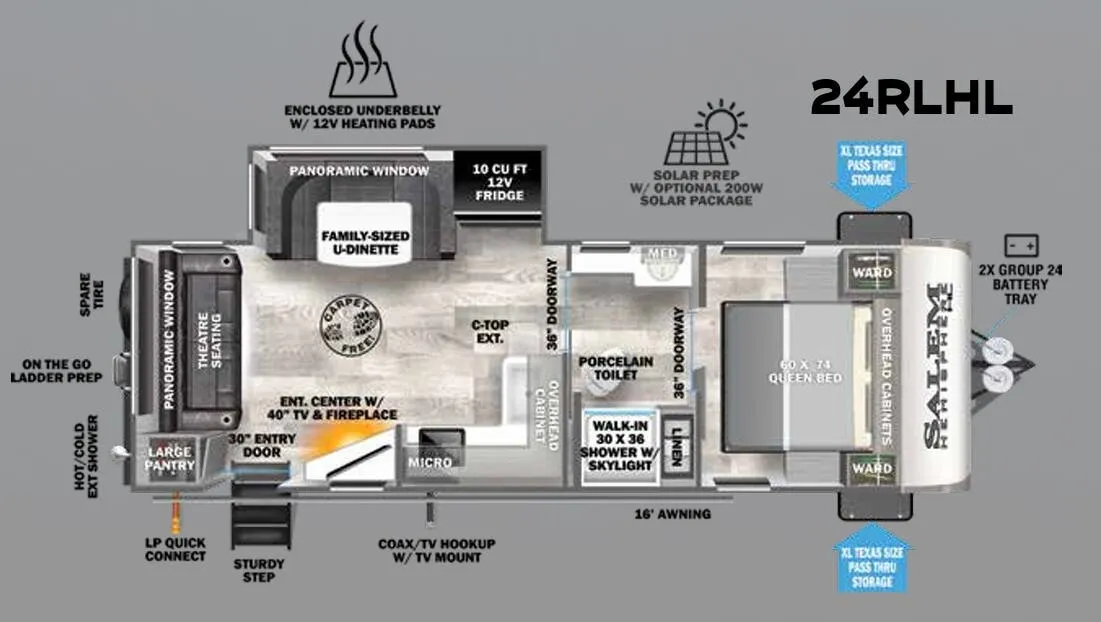 Forest River Salem Hemisphere Hyper-Lyte 24RLHL floor plan