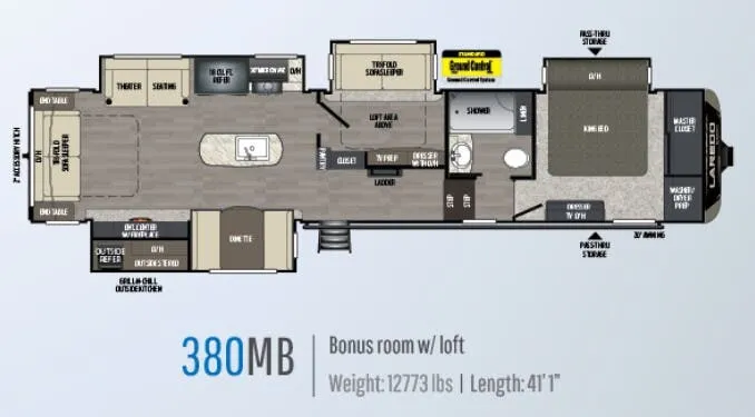 Keystone Laredo 380MB floor plan