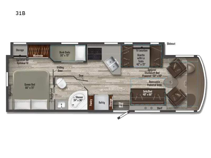 2025 Winnebago Vista 31B - Floor plan