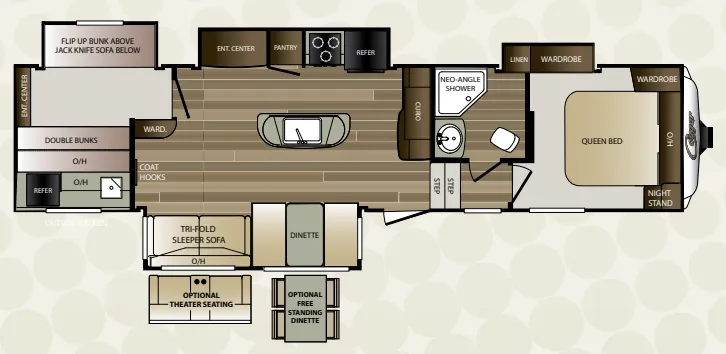 2017 Keystone Cougar 336BHS - Floor plan