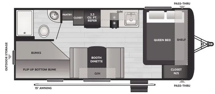 Keystone Hideout Mini 201BH floor plan
