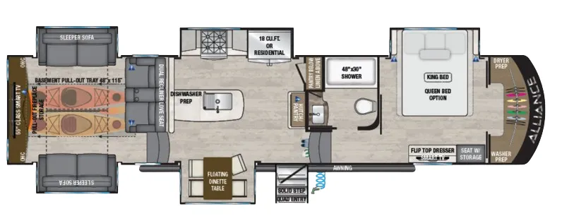 Alliance RV Paradigm 365RD floor plan