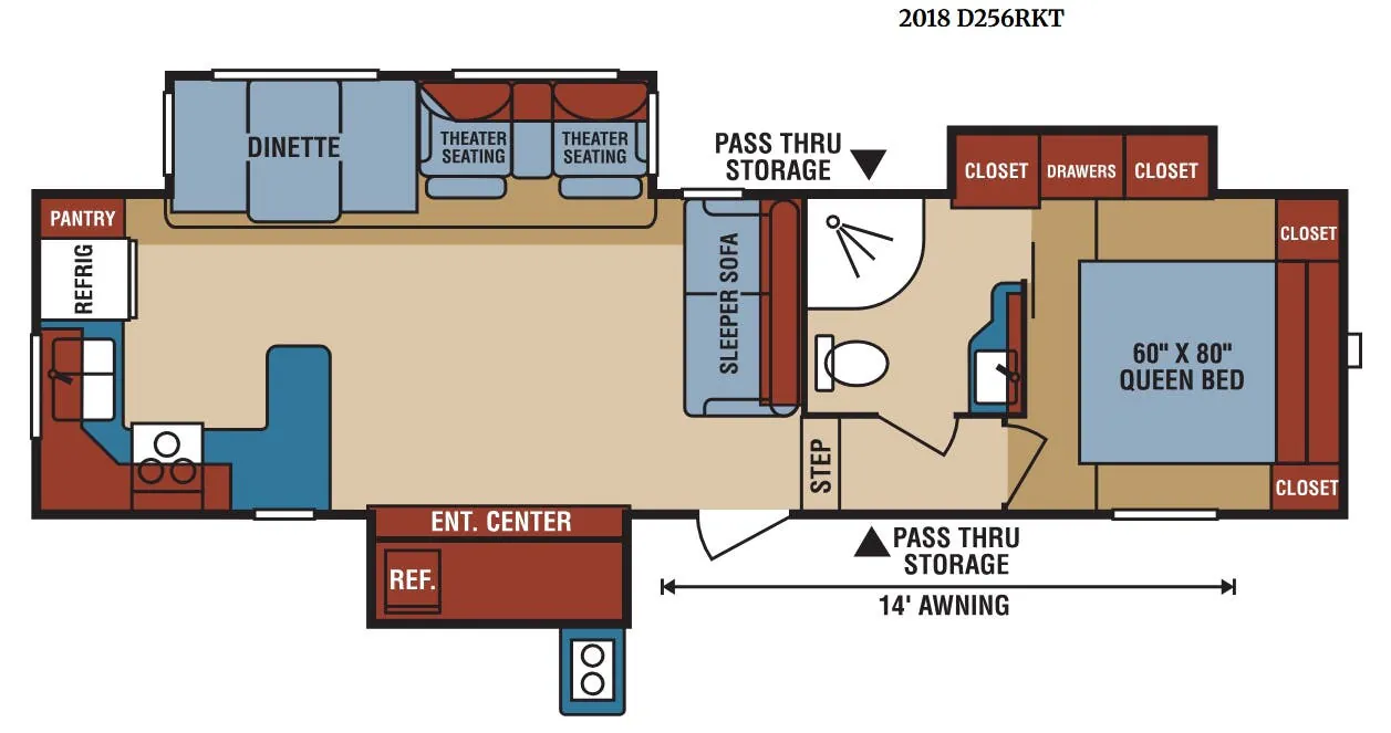 K-Z Durango Sport D256RKT floor plan