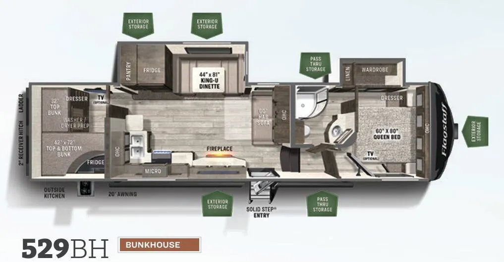 2021 Forest River Flagstaff Super Lite 529BH - Floor plan