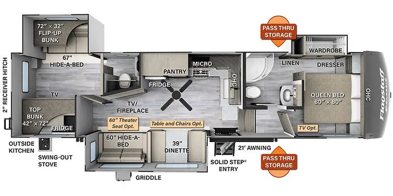 Forest River Flagstaff Classic 373BH floor plan