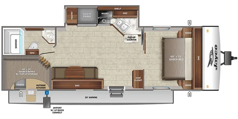 Jayco Jay Feather 22BH floor plan