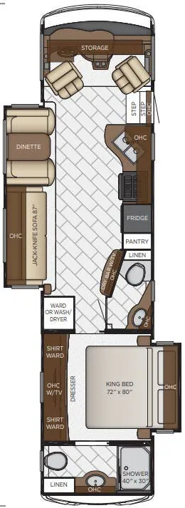 Newmar Bay Star 3609 floor plan
