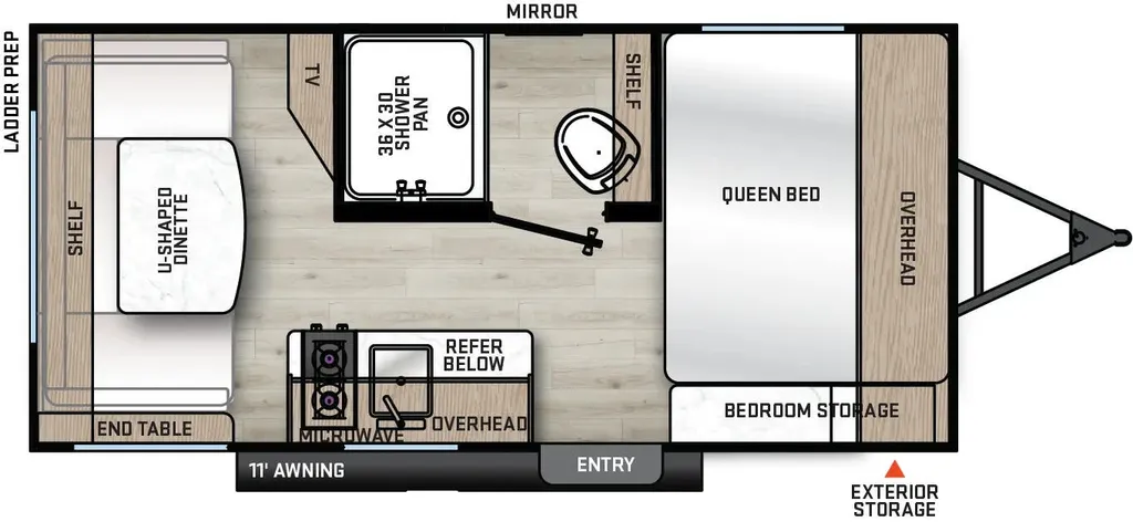 2026 Forest River Aurora Light 15RDX floor plan