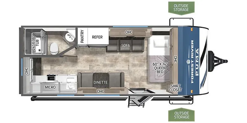 2025 Palomino Puma Ultra Lite 18RKX floor plan