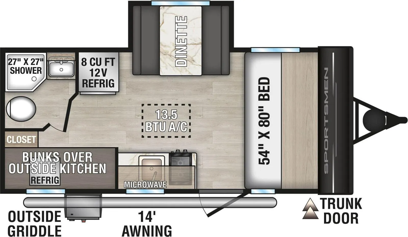 K-Z Sportsmen Classic 191BHK floor plan