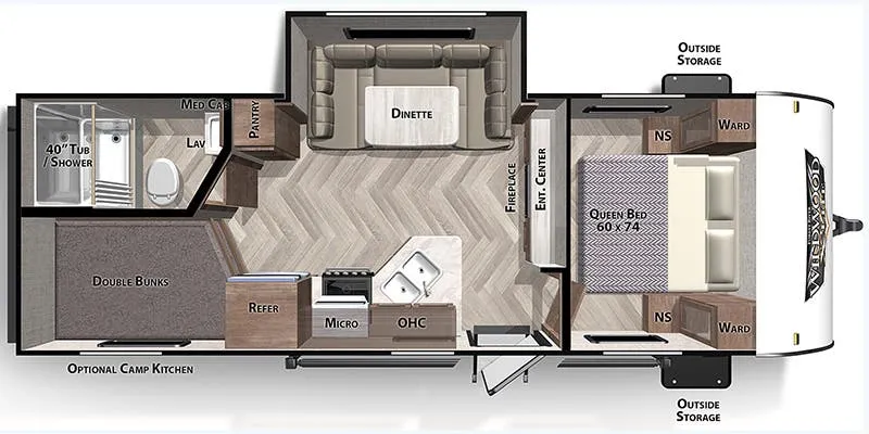 Forest River Wildwood X-Lite 243BHXL floor plan